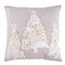 Christmas Tree Throw Pillow, Cotton Embroidered Holiday Pillow 18x18"